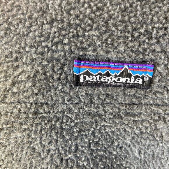 Vintage Patagonia Charcoal Gray Fleece with Red Trim Made in USA - Picture 5 of 7